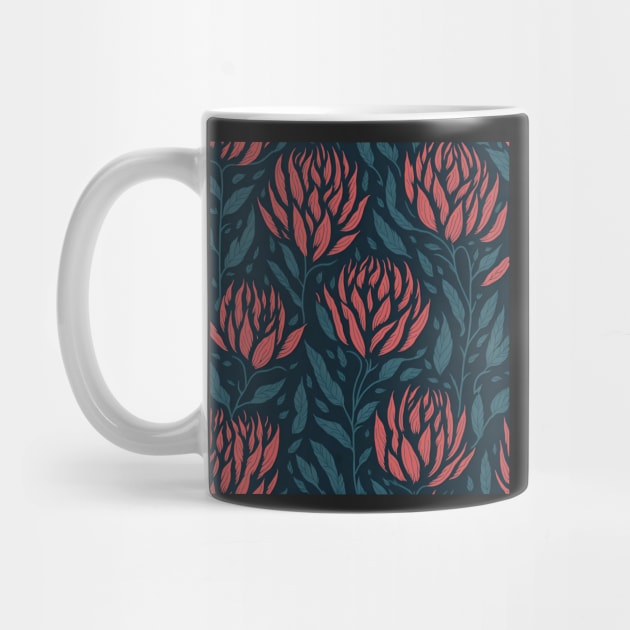 Protea Flower Seamless Pattern | South Africa National Flower | National Sport Symbol | King Protea by BraaiNinja